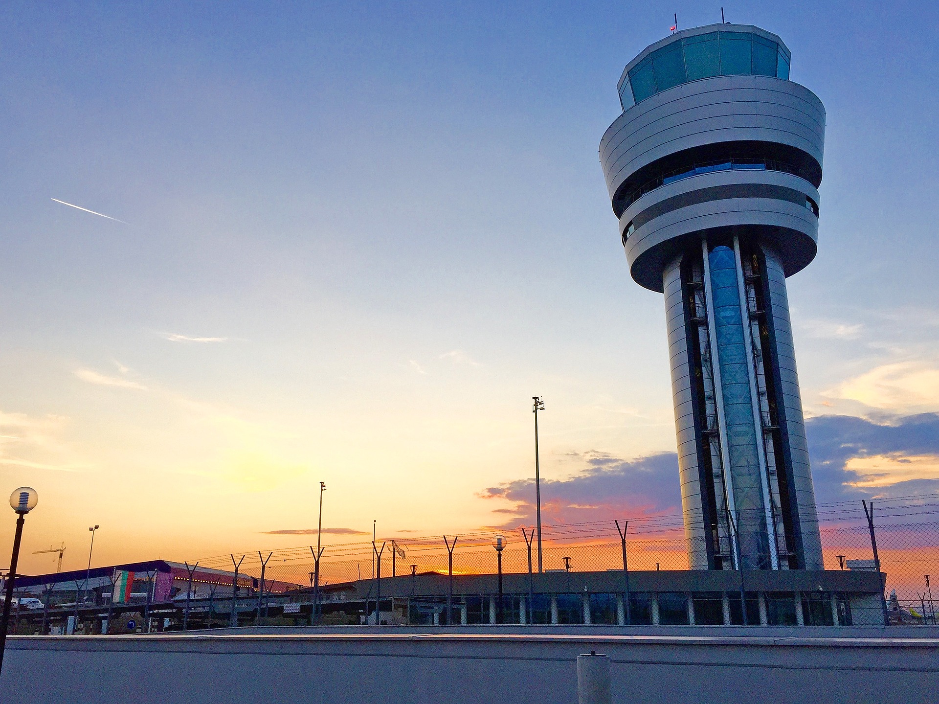 Air traffic control tower in an airport