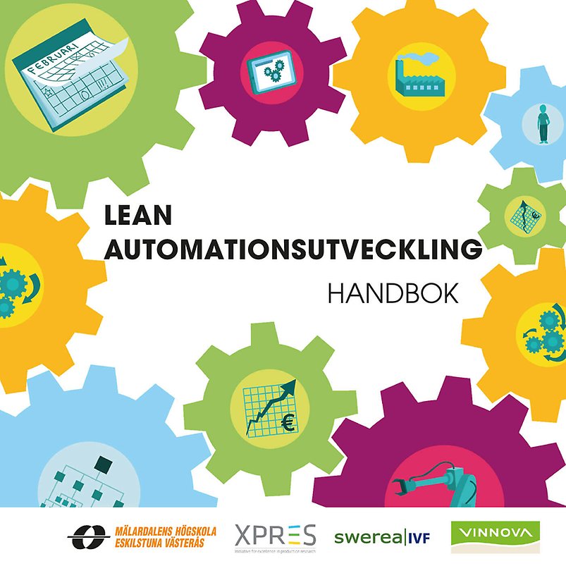 Cover for the handbook Lean Automation Development. In Swedish: Lean Automationsutveckling - Handbok